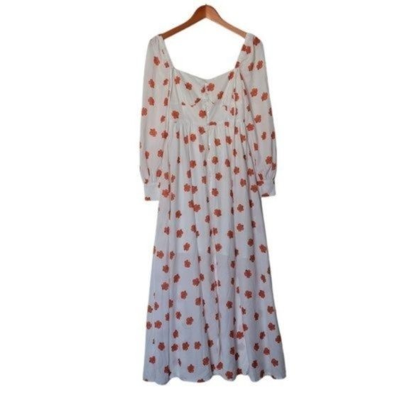 Since Then White Floral Long Sleeve Button Front Maxi Dress S NWT - Picture 2 of 12